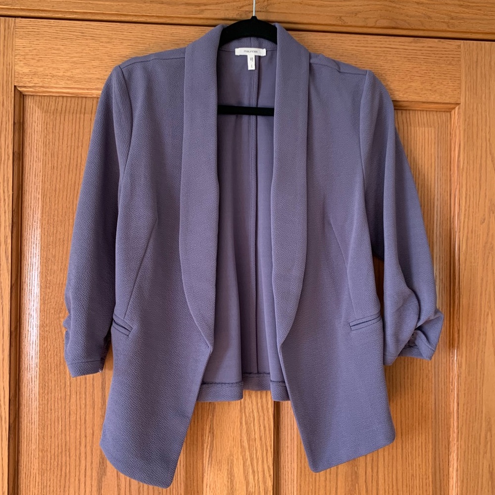 Violet 3/4 Sleeve Open Front Blazer